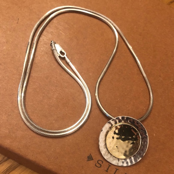 Vintage Silpada 14K Gold Plated Sterling Silver Pendant Snake Chain Necklace - Picture 13 of 13